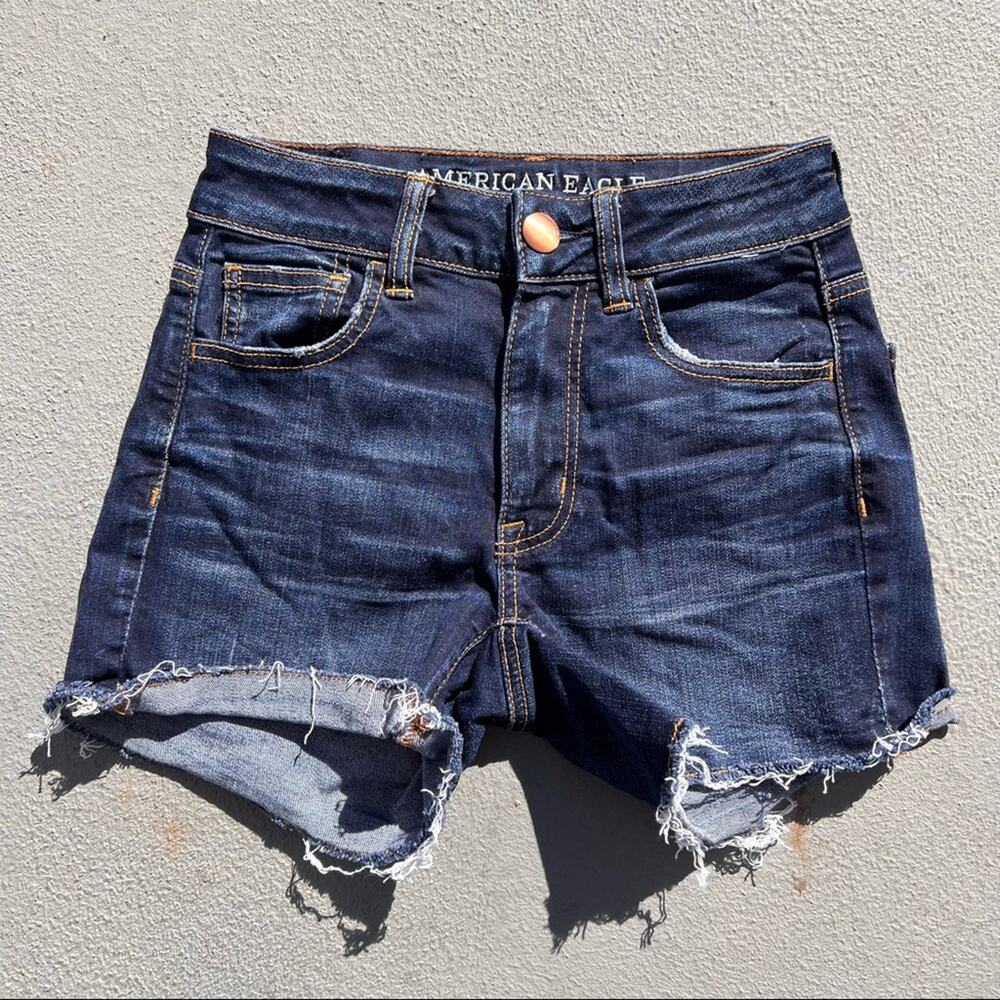 American eagle outfitters AEO super stretch hi rise Shortie jean shorts Size 00